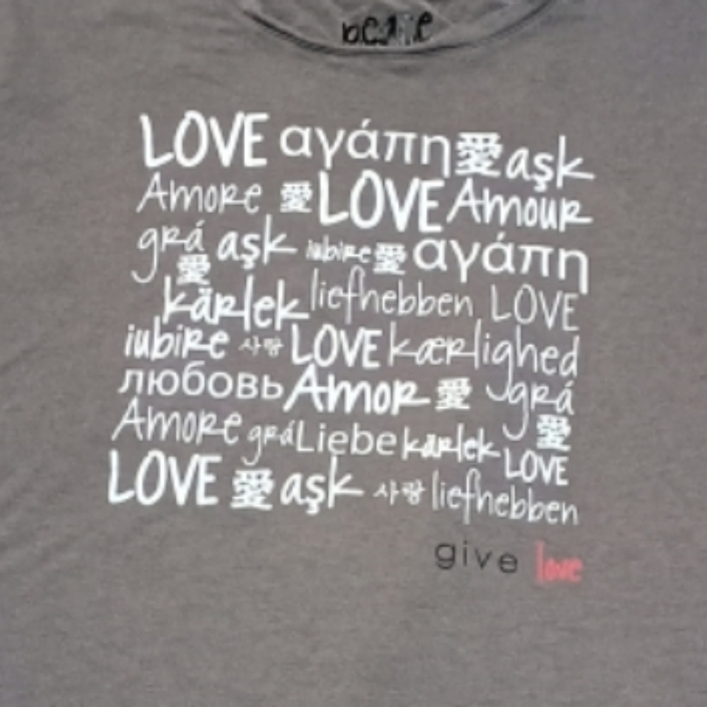 Peace Love World Gray Long Sleeve Graphic Tee - Picture 3 of 3